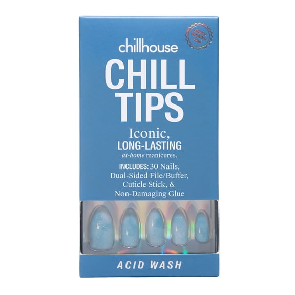 Chillhouse Chill Tips Press On Nails, Acid Wash, Almond Style, 30 Count