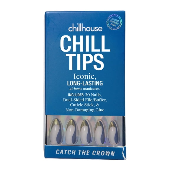 Chillhouse Chill Tips Press On Nails, Catch The Crown, Almond Style, 30 Count