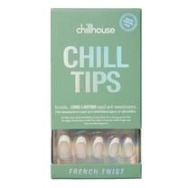Chillhouse Chill Tips - French Press On Nails, French Twist, Oval Medium, Nude and White, 30 Fake Nails