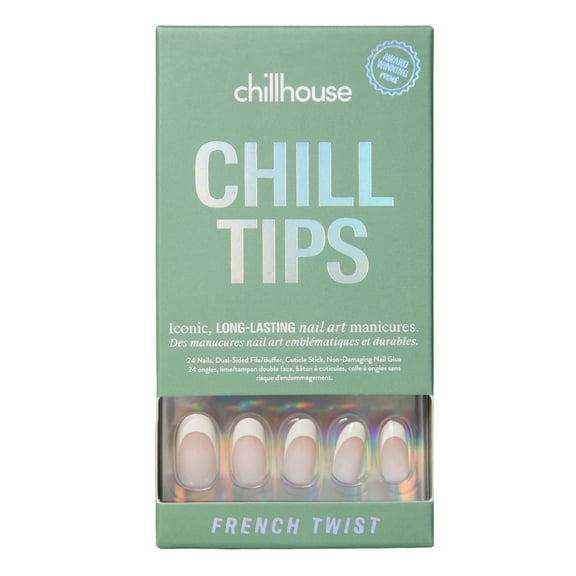 Chillhouse Chill Tips Press On Nails, French Twist, Oval Style, 30 Count
