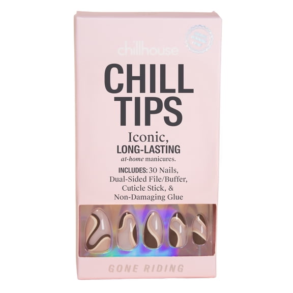 Chillhouse Chill Tips Press On Nails, Gone Riding, Almond Style, 30 Count