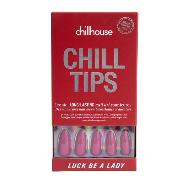 Chillhouse Chill Tips Press On Nails, Luck Be a Lady, Almond Style, 30 Count