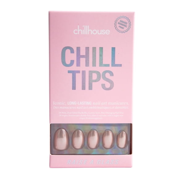 Chillhouse Chill Tips Press On Nails, Raise a Glass, Short Oval Style, 30 Count