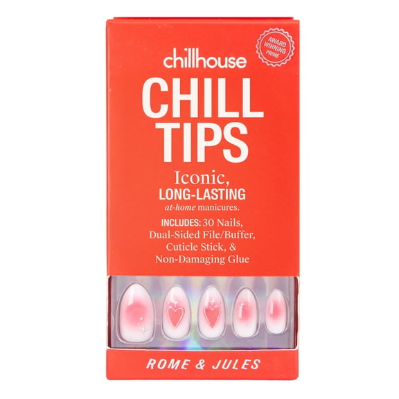 Chillhouse Chill Tips Press On Nails, Rome & Jules, Almond Style, 30 Count