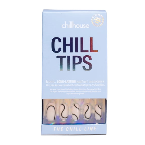Chillhouse Chill Tips Press On Nails, The Chill Line, Oval Style, 30 Count