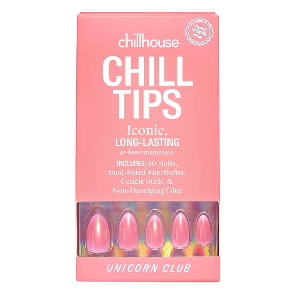 Chillhouse Chill Tips Press On Nails, Unicorn Club, Almond Style, 30 Count