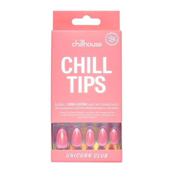 Chillhouse Chill Tips Press On Nails, Unicorn Club, Almond Style, 30 Count