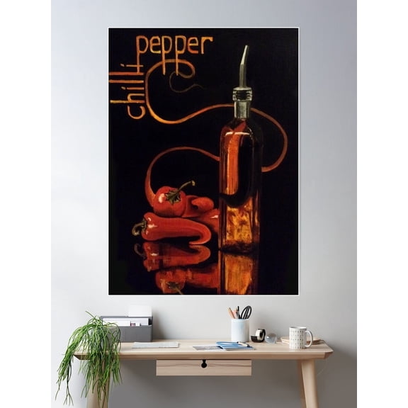 Chilli Pepper Poster Wall Art, Modern Wall Decor For Living Room Bedroom, 12x18 UNFRAMED