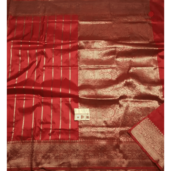 Chilli Red Handloom Banarasi Silk Saree