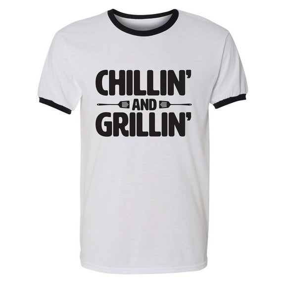 Chillin' And Grillin' Adult Short Sleeve Ringer T-shirt