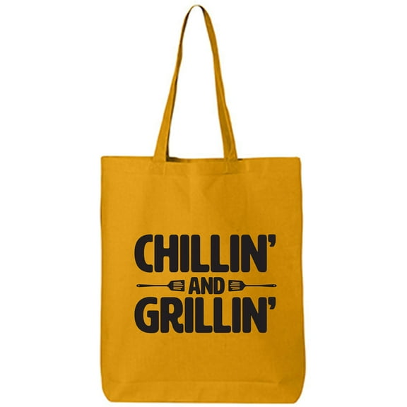 Chillin' And Grillin' Cotton Canvas Tote Bag