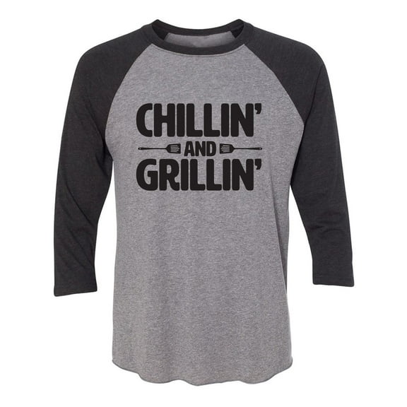 Chillin' And Grillin' Unisex 3/4 Sleeve Baseball Raglan Tee