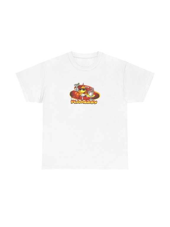 Chillin Flame Boy World Industries 2000s Skateboard Vintage Classic TShirt Print - White / 5XL