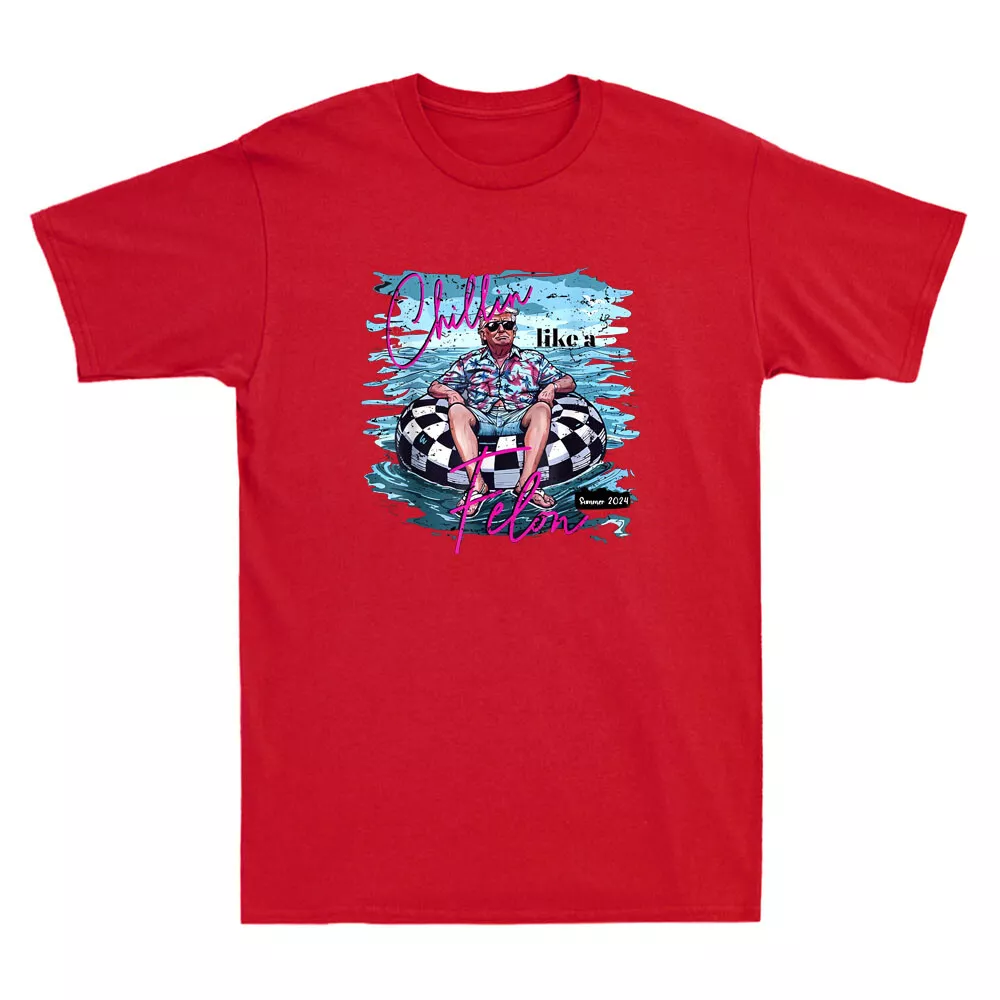 Chillin Like A Felon Funny President Summer 2024 Graphic Vintage Men's