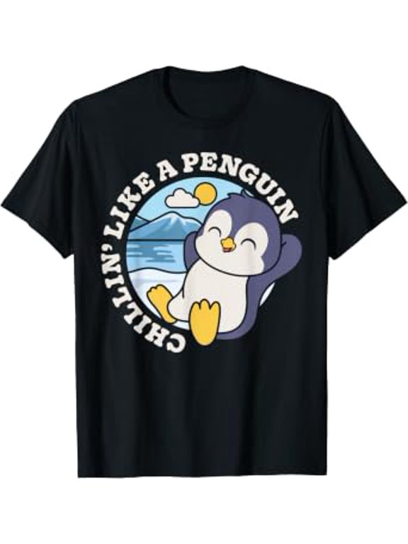 Chillin' Like A Penguin Men Women Boys Girls Cute Bird T-Shirt