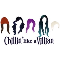 Chillin Like a Villain Quotation From Famous Kid's Film with Main Character's Hair Silhouette for Bedroom Wall Decals - Mal, Jay, Evie, and Carlos Logo Art for Nursery Wall Decor - Movie Descendants
