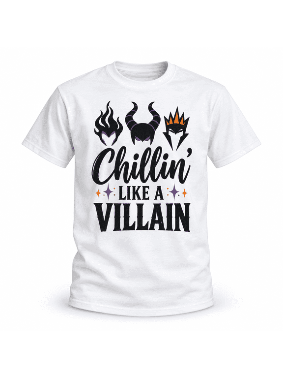 Chillin Like a Villain Graphic T-Shirt, Halloween Unisex Tee