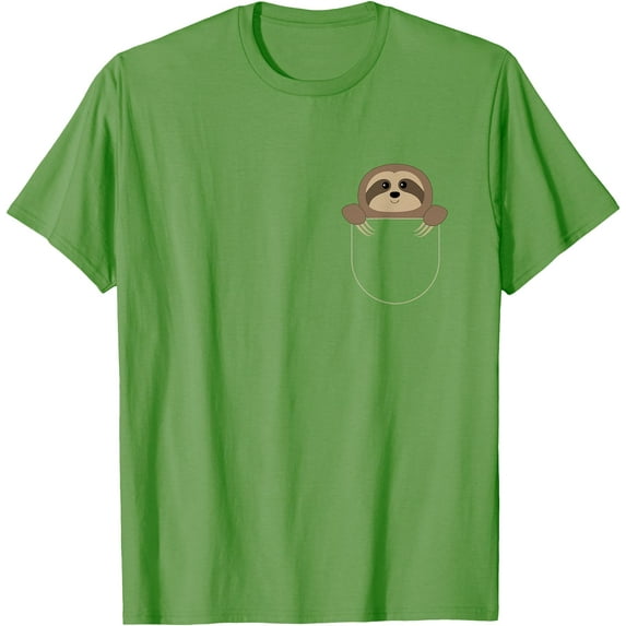 Chillin Sloth Funny Sloth In Your Fake Pocket Graphic Unisex T-Shirt for Men Women Kids Toddler,Lime Color,Size YS