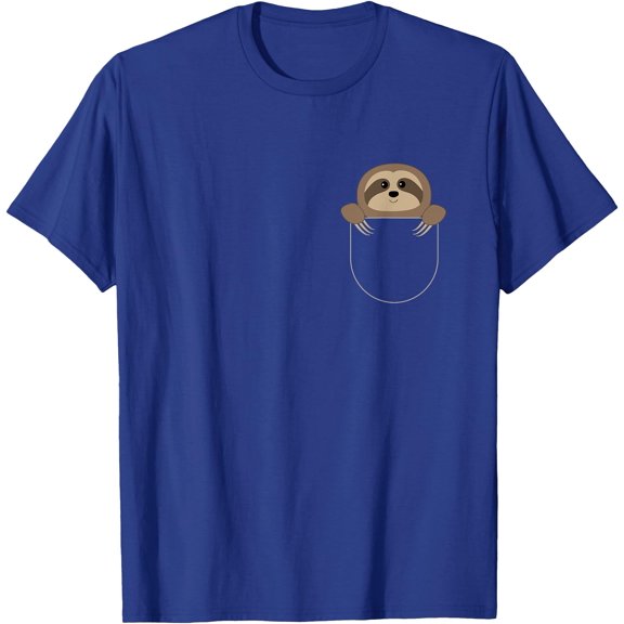 Chillin Sloth Funny Sloth In Your Fake Pocket Graphic Unisex T-Shirt for Men Women Kids Toddler,Royal Blue Color,Size 4T