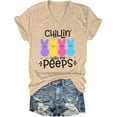 thumbnail image 1 of Chillin With My Peeps Easter Shirt, Chillin With My Peeps Bunny V-Neck T-Shirt For Women, 1 of 5