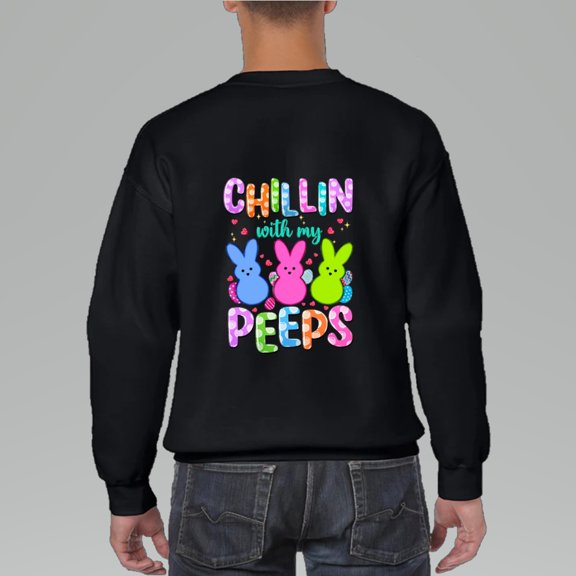 Chillin' With My Peeps Easter Vibes Sweatshirt, for men & women, up to size 5XL.