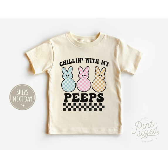 Chillin' With My Peeps Toddler Shirt, Funny Easter Kids Tee , Trendy Hipster Baby Toddler Tee Kids Easter Shirt TODDLER SHORT SLEEVE TEE BELLA CANVAS 3001T