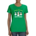 thumbnail image 1 of Chillin With My Snowmies Christmas Women Kelly Green T-Shirt, Female Large, 1 of 4