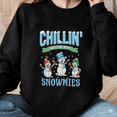 thumbnail image 1 of Chillin With My Snowmies Funny Snowman Holiday Snowhumor Sweatshirt, up to size 5XL, 1 of 2