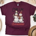 thumbnail image 1 of Chillin With My Snowmies Shirt | Cute Snowman Graphic Tee for Holiday Fans, Maroon, Size M, 1 of 6