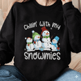 thumbnail image 1 of Chillin With My Snowmies Ugly Snowman Family Snowugly Sweatshirt, up to size 5XL, 1 of 2
