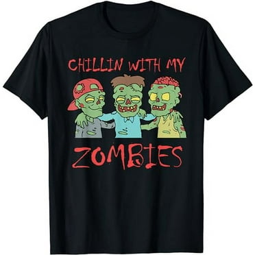 Chillin With My Zombies Funny Halloween T-Shirt