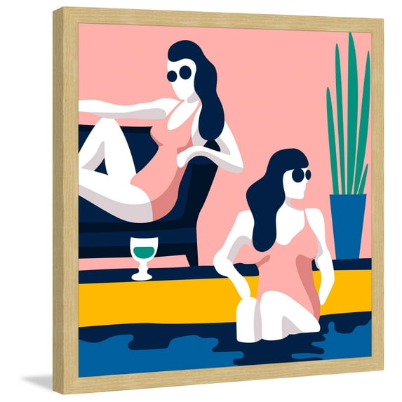 Chillin' in Pink Framed Painting Art Print