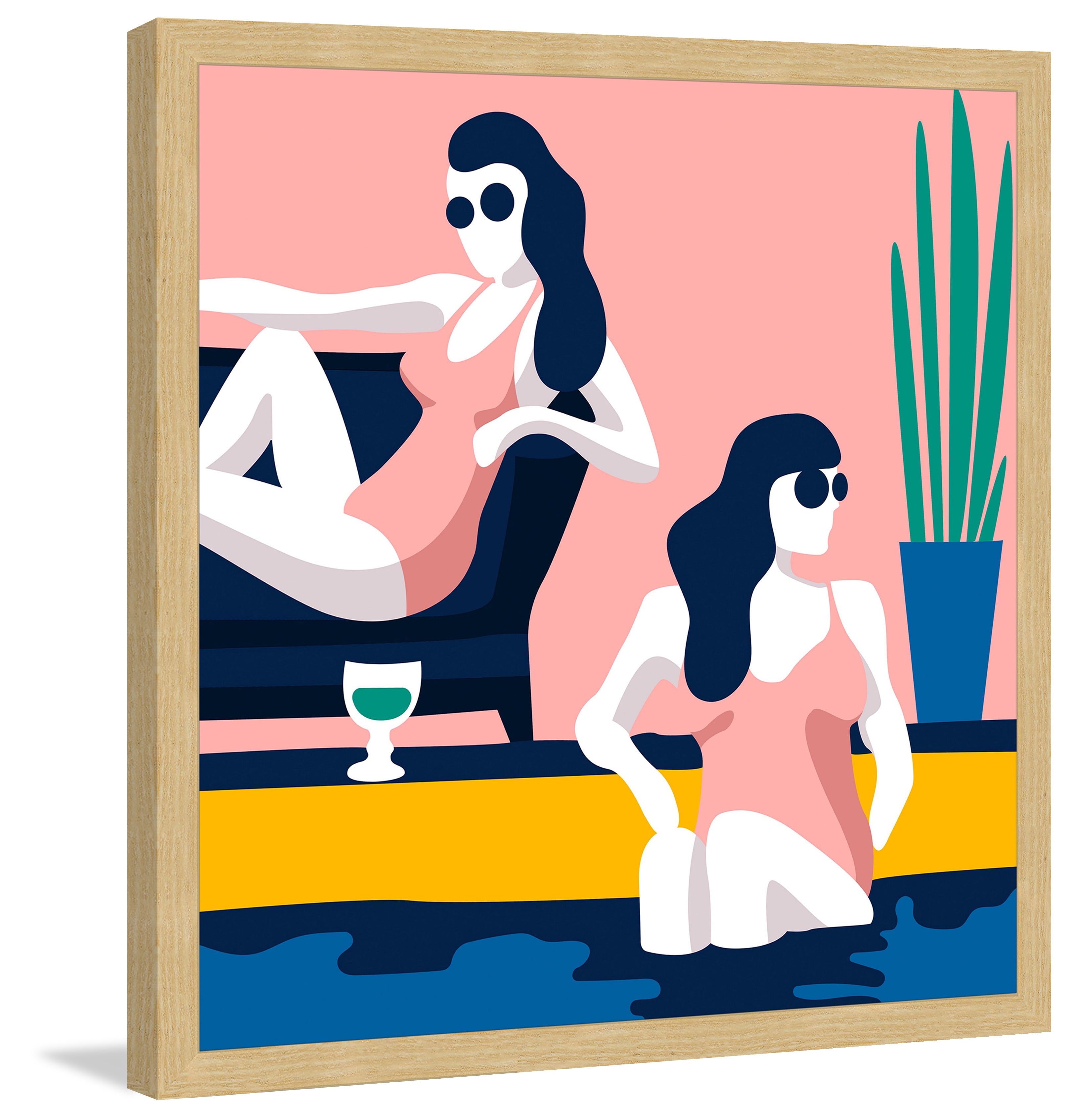 Chillin' in Pink Framed Painting Print