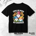 thumbnail image 1 of Chillin with My Gnomies Sunflower Gnome Graphic Unisex T-Shirt Spring Holiday Fun, up to size 5XL., 1 of 2