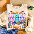 thumbnail image 1 of Chillin’ with My Peeps Sweatshirt, Funny Easter Bunny Shirt, Pastel Peeps Crewneck, Cute Easter Gift for Women and Teens, 1 of 5