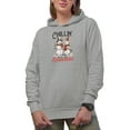 thumbnail image 1 of Chillin' with My Snowmies, Christmas, Winter & Snowman Themed Art Merch Gift, Heather Grey Hooded Sweatshirt or Hoodie, 3XL, 1 of 5