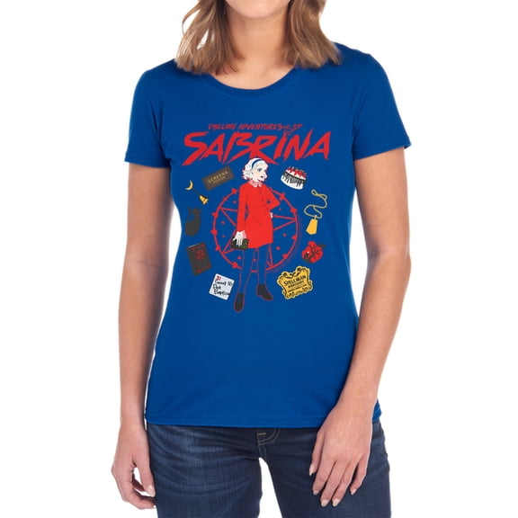 Chilling Adventures of Sabrina Circle Women's T Shirt, Royal, Medium