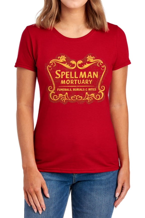 Chilling Adventures of Sabrina Spellman Mortuary Women's T Shirt, Red, 2X-Large