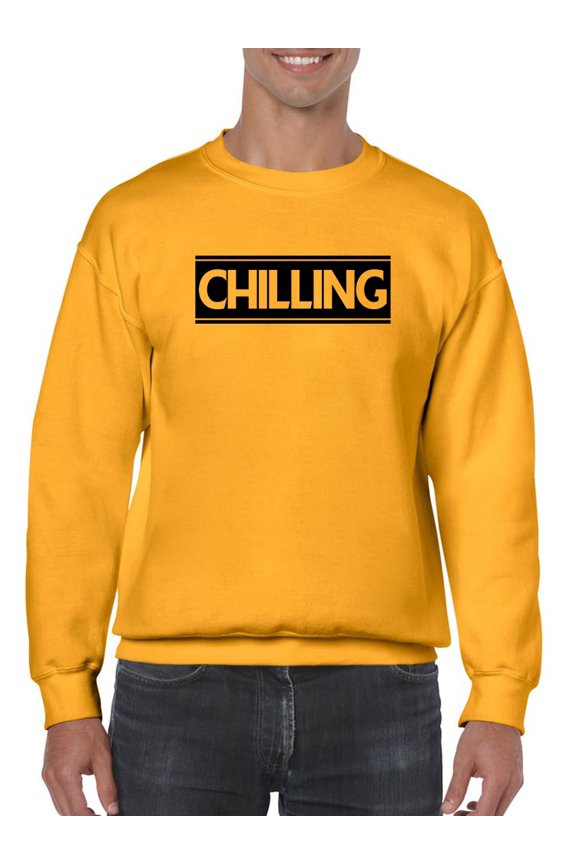 Chilling Tagline Sweatshirt Men -GoatDeals Designs, Male Large