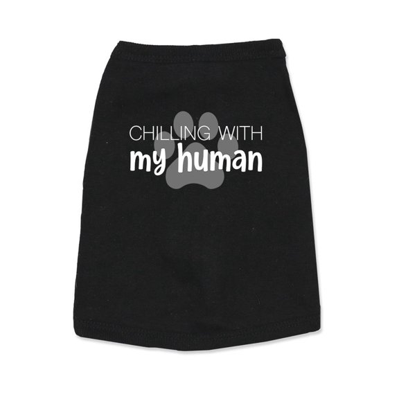 Chilling W My Human Pet Tank Top  -Smartprints Designs,  Large