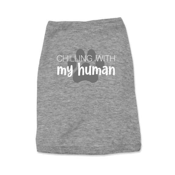 Chilling W My Human Pet Tank Top -Smartprints Designs, Small