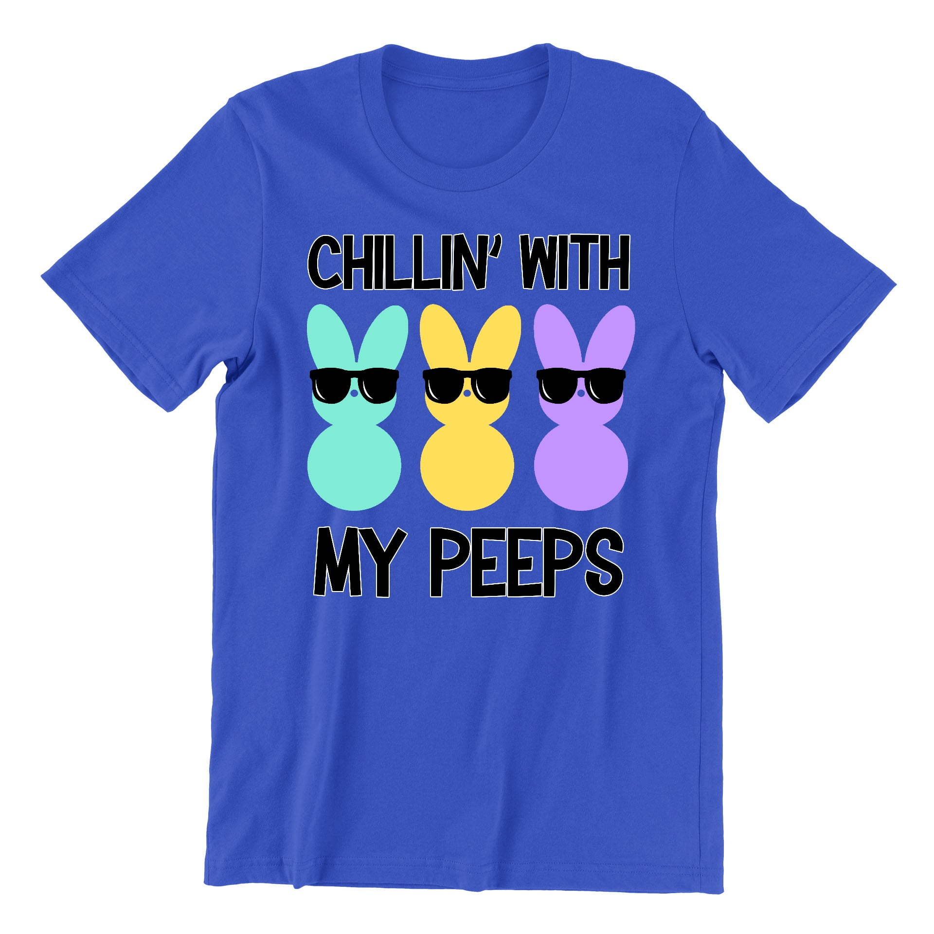 Kids Easter T-Shirt - "Chillin' With My Peeps" Bunny Funny Tee For Toddlers & Boys/Girls
