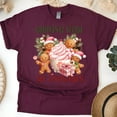 thumbnail image 1 of Chilling With My Snowmies T-Shirt | Cute Gingerbread Holiday Tee, Maroon, Size 3XL, 1 of 6