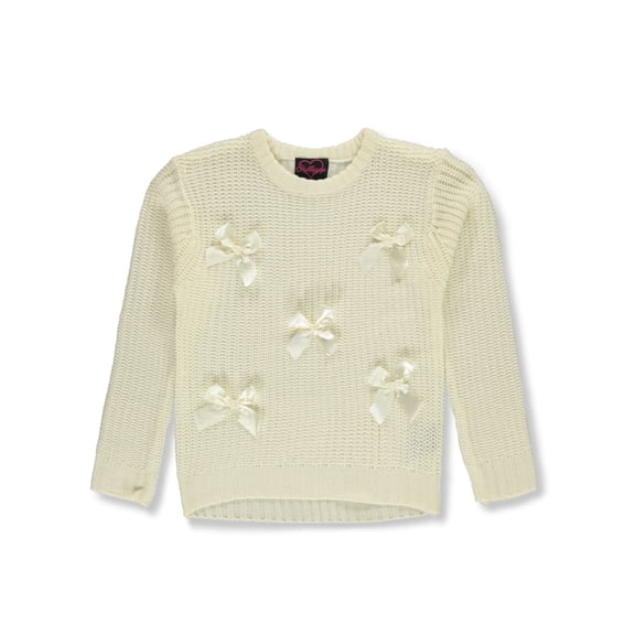 Chillipop Girls' Bow Sweater Color: ivory Size: 6x
