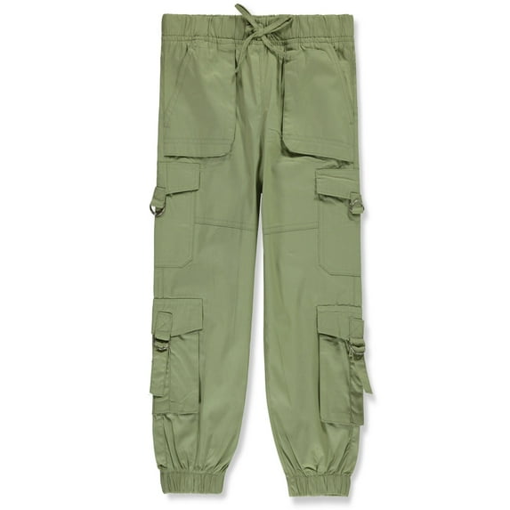 Chillipop Girls' Poplin Cargo Pants Color: sage green Size: 4