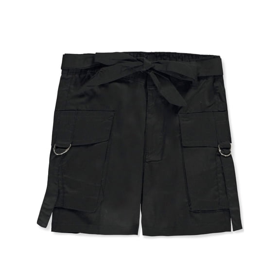 Chillipop Girls' Stretch Poplin Cargo Shorts Color: black Size: 6
