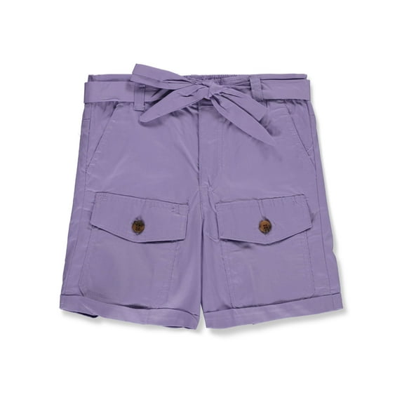 Chillipop Girls' Stretch Poplin Cargo Shorts Color: lilac Size: 7 - 8