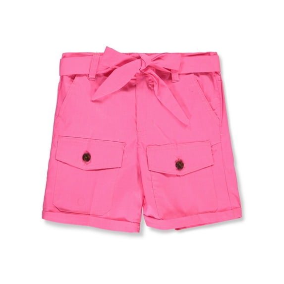 Chillipop Girls' Stretch Poplin Cargo Shorts Color: pink Size: 5