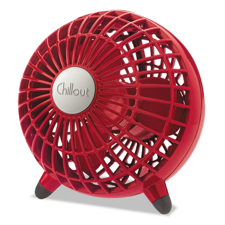 Chillout® USB Personal Desk Fan, Model GF3R, Red
