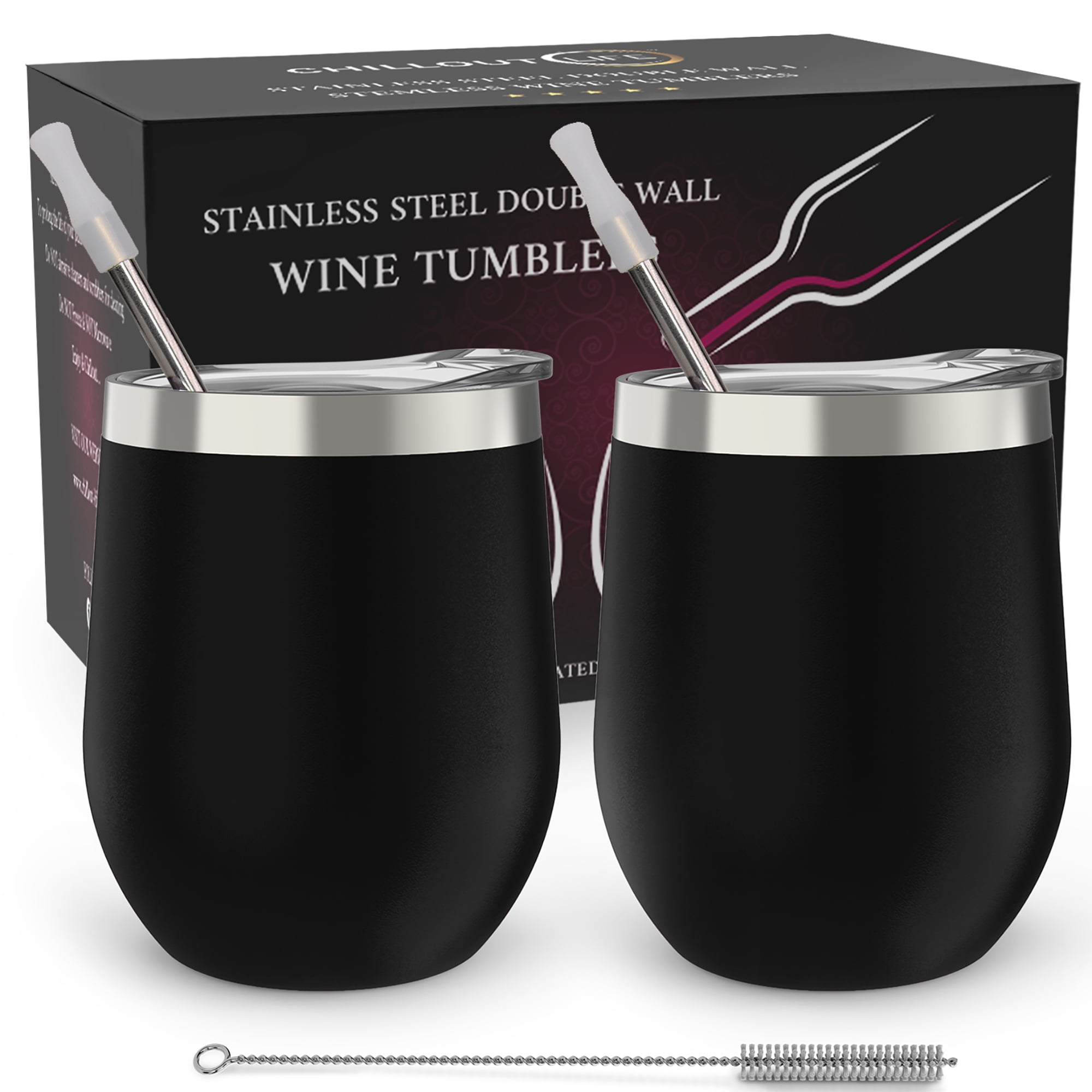Stainless Steel Wine Glasses with Lid - 12 oz Double Wall  Insulated Outdoor Wine Tumblers - 100% Unbreakable & Stemless Glass - Wine  Tumbler Set for Outdoor : Wine, Coffee & Camping (2): Wine Glasses